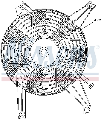 Difusor do radiador de aparelho de ar condicionado, montado com roda de aletas e o motor Nissens 85383