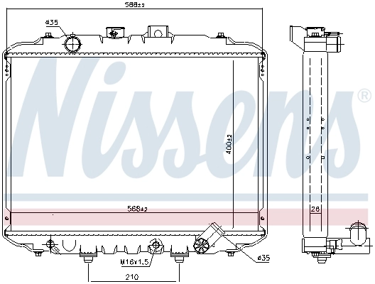 Radiador de esfriamento de motor 67034 Nissens
