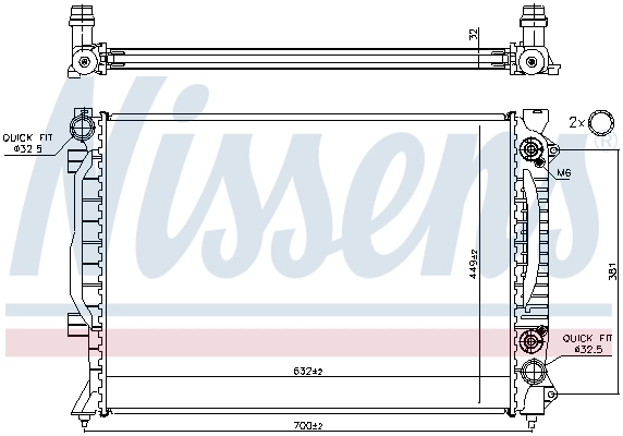 Radiador de esfriamento de motor Nissens 60423A