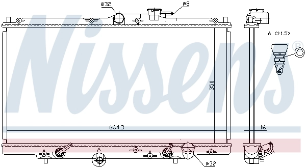 Radiador de esfriamento de motor 633141 Nissens