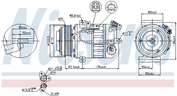 Compressor de aparelho de ar condicionado 89394 Nissens