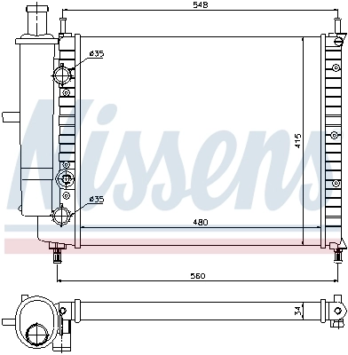 Radiador de esfriamento de motor 61808 Nissens