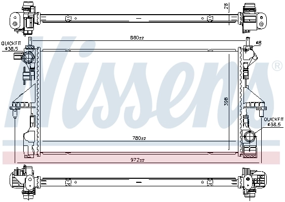 Radiador de esfriamento de motor 606170 Nissens