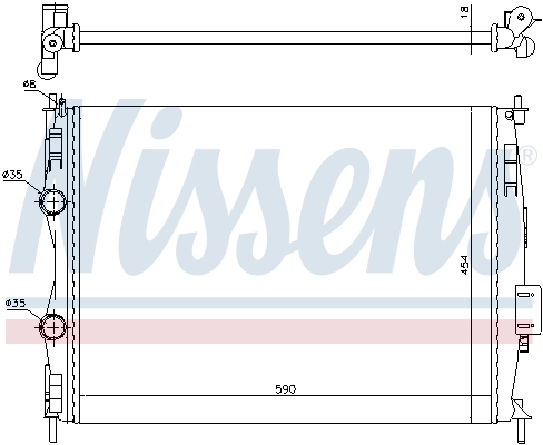Radiador de esfriamento de motor 67368 Nissens