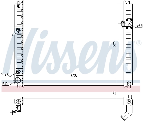 Radiador de esfriamento de motor Nissens 68091