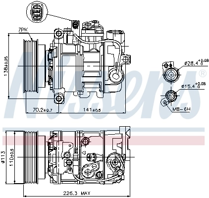 Compressor de aparelho de ar condicionado 89237 Nissens