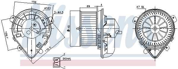 Motor de ventilador de forno (de aquecedor de salão) Nissens 87178