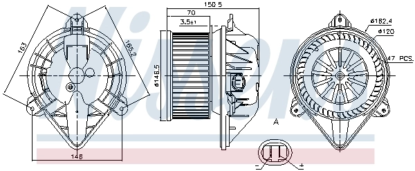 Motor de ventilador de forno (de aquecedor de salão) Nissens 87173