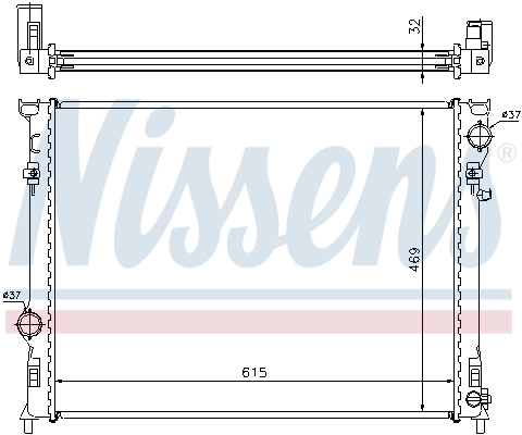 61014A Nissens Radiador de esfriamento de motor