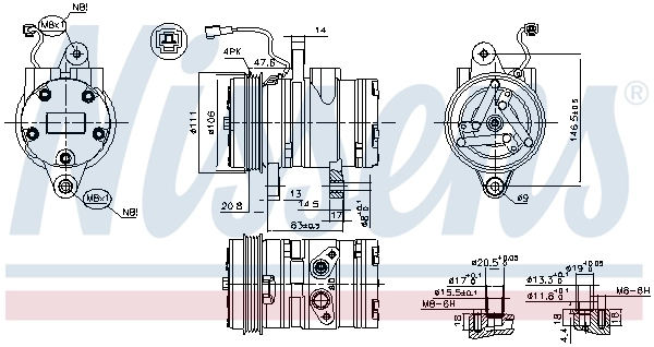 89261 Nissens Compressor de aparelho de ar condicionado