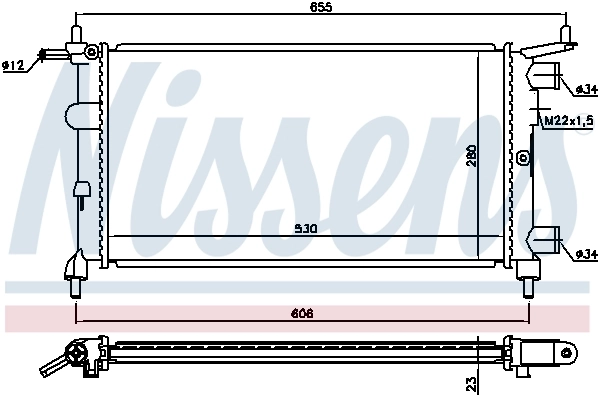 Radiador de esfriamento de motor 63290 Nissens