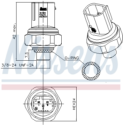 Sensor de pressão absoluta de aparelho de ar condicionado Nissens 301009
