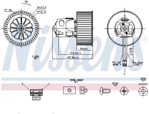 Motor de ventilador de forno (de aquecedor de salão) Nissens 87240