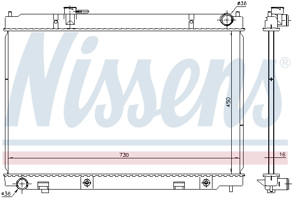 Radiador de esfriamento de motor Nissens 681214