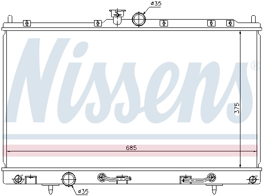 Radiador de esfriamento de motor Nissens 62894