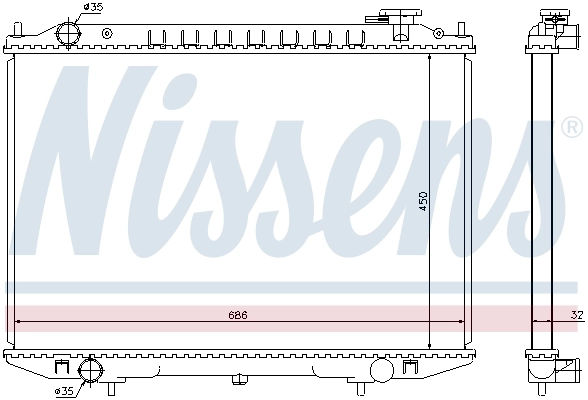Radiador de esfriamento de motor 68721 Nissens