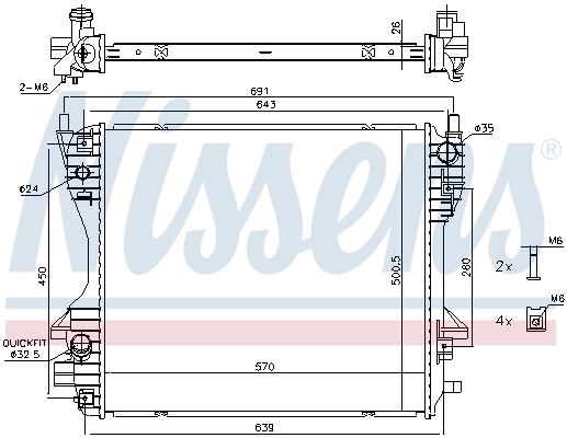 4R838005BB Jaguar Radiador de esfriamento de motor