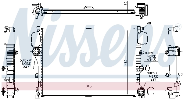 Radiador de esfriamento de motor Nissens 627025