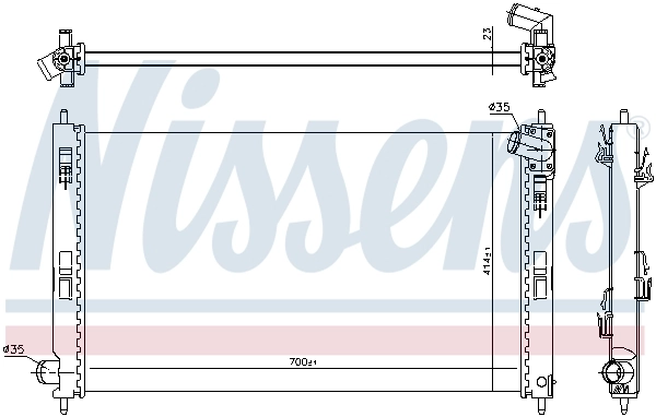 Radiador de esfriamento de motor 628952 Nissens