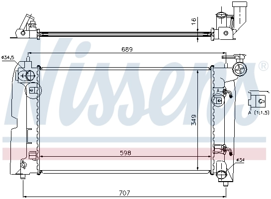 Radiador de esfriamento de motor 646321 Nissens
