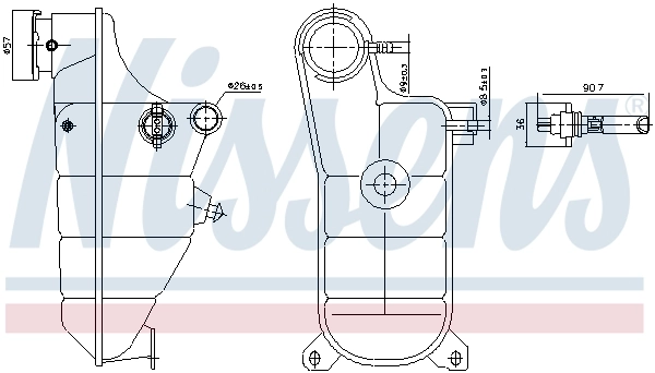  Tanque de expansão do sistema de esfriamento Mercedes E carrinha (S124) (1993 - 1996) 