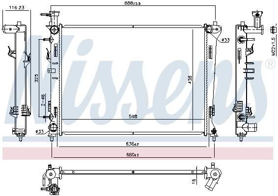 Radiador de esfriamento de motor para KIA Cerato II TD