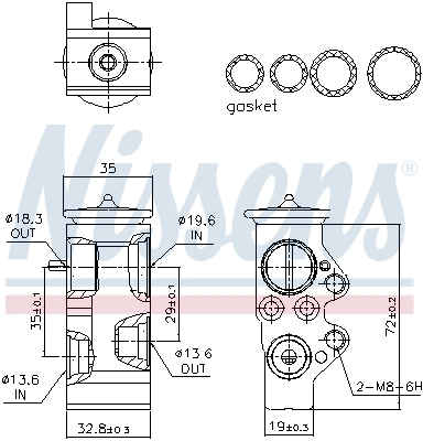 Válvula TRV de aparelho de ar condicionado Nissens 999313