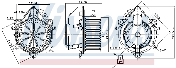 Motor de ventilador de forno (de aquecedor de salão) Nissens 87788