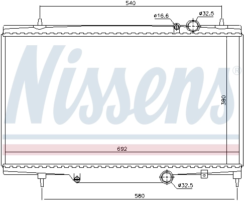 Radiador de esfriamento de motor Nissens 61297
