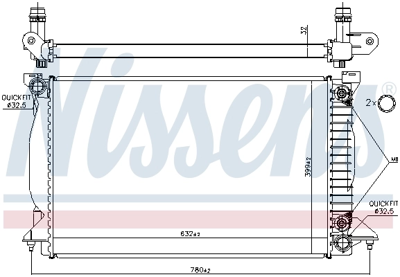Radiador de esfriamento de motor Nissens 60303A