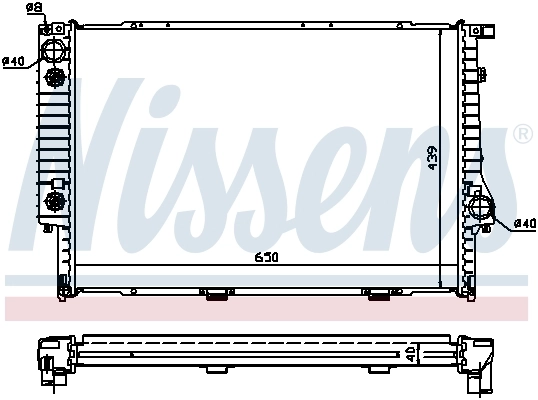 60748A Nissens Radiador de esfriamento de motor