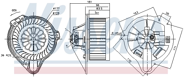 Motor de ventilador de forno (de aquecedor de salão) 160734 Cargo
