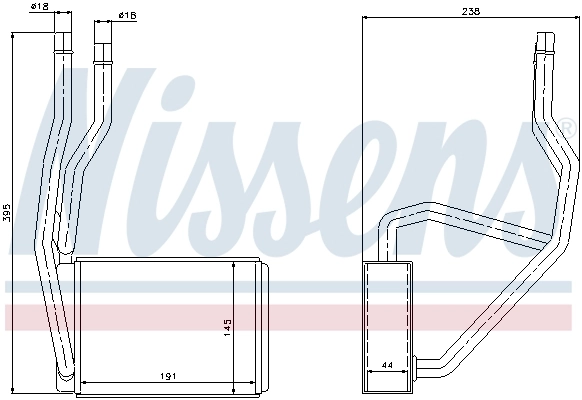 Radiador de forno (de aquecedor) Nissens 71765 preço, a partir de 66,91 USD