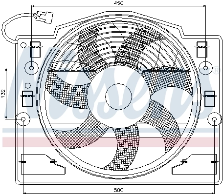 Difusor do radiador de esfriamento, montado com motor e roda de aletas Nissens 85420