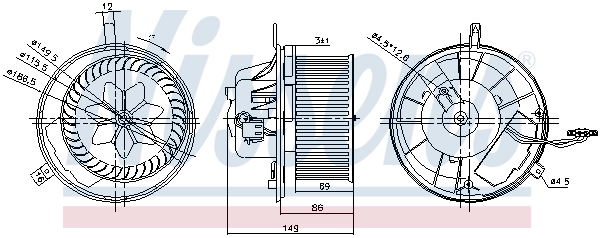Motor de ventilador de forno (de aquecedor de salão) 87032 Nissens
