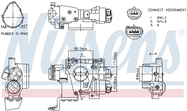 Válvula de borboleta montada Nissens 955074 preço, a partir de 52,33 USD