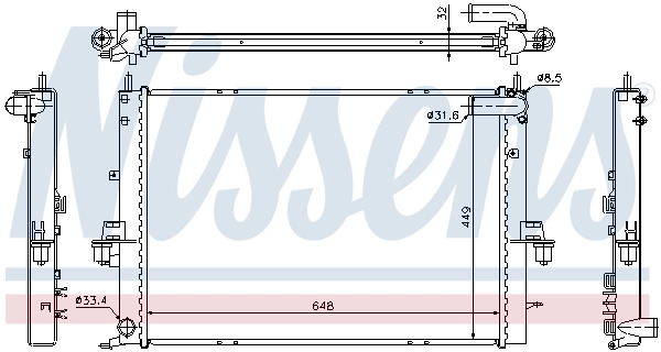 Radiador de esfriamento de motor Nissens 64308A