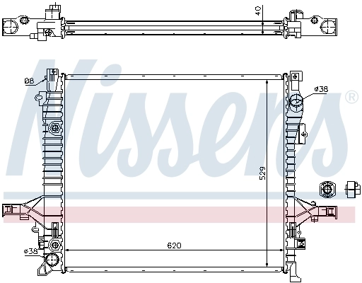 Radiador de esfriamento de motor Nissens 65613A