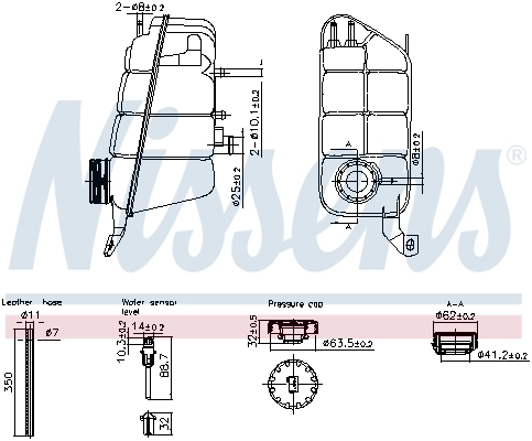 Tanque de expansão do sistema de esfriamento Nissens 996271