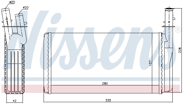 Radiador de forno (de aquecedor) Nissens 70016