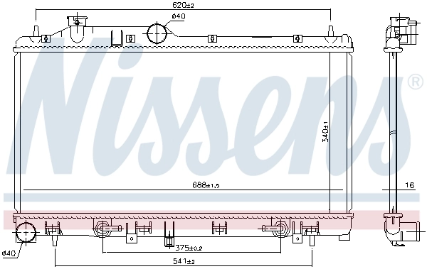 Radiador de esfriamento de motor Nissens 67741