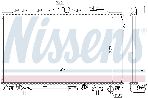 Radiador de esfriamento de motor 67012 Nissens