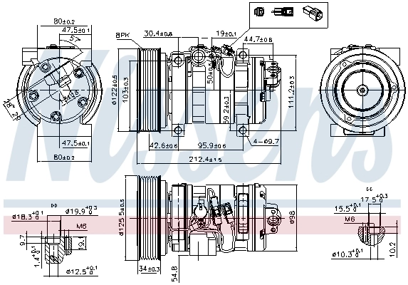 Compre 89609 Nissens Compressor de aparelho de ar condicionado