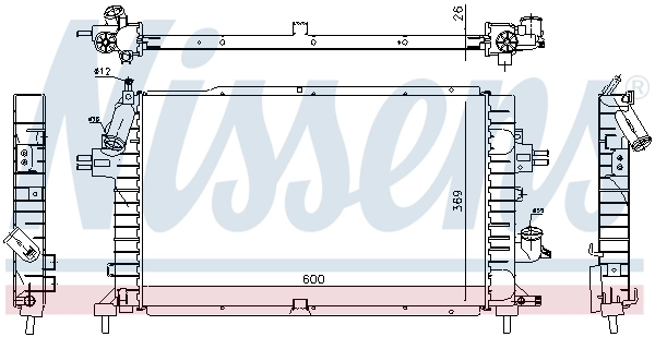 Radiador de esfriamento de motor 63029A Nissens