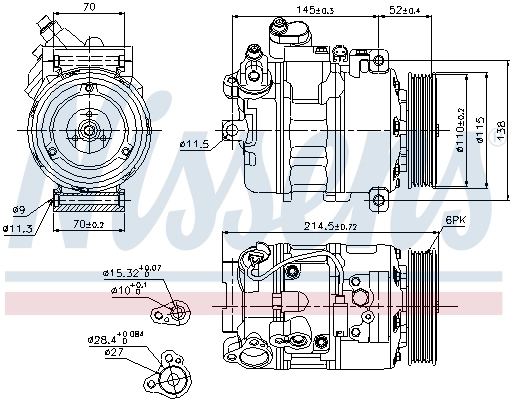 89214 Nissens Compressor de aparelho de ar condicionado