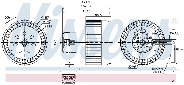 Motor de ventilador de forno (de aquecedor de salão) Nissens 87123