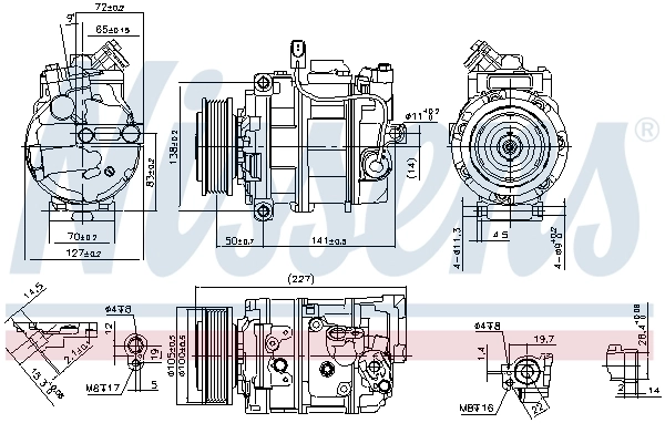 Compressor de aparelho de ar condicionado Nissens 890173