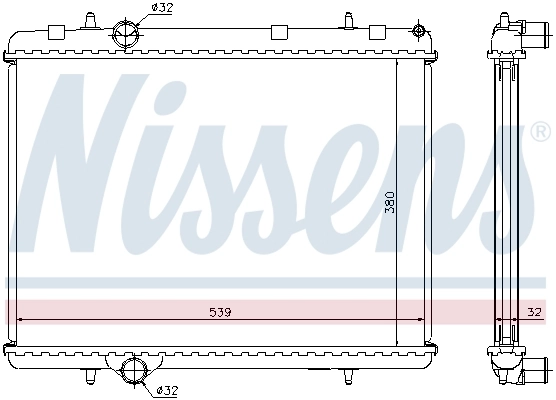 Radiador de esfriamento de motor 636006 Nissens