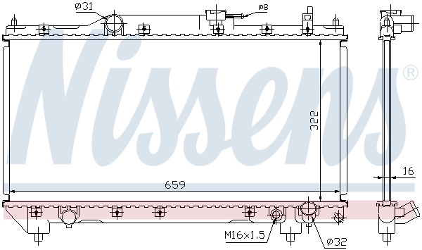 Radiador de esfriamento de motor 64783A Nissens