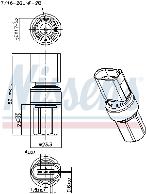 Sensor de pressão absoluta de aparelho de ar condicionado Nissens 301098
